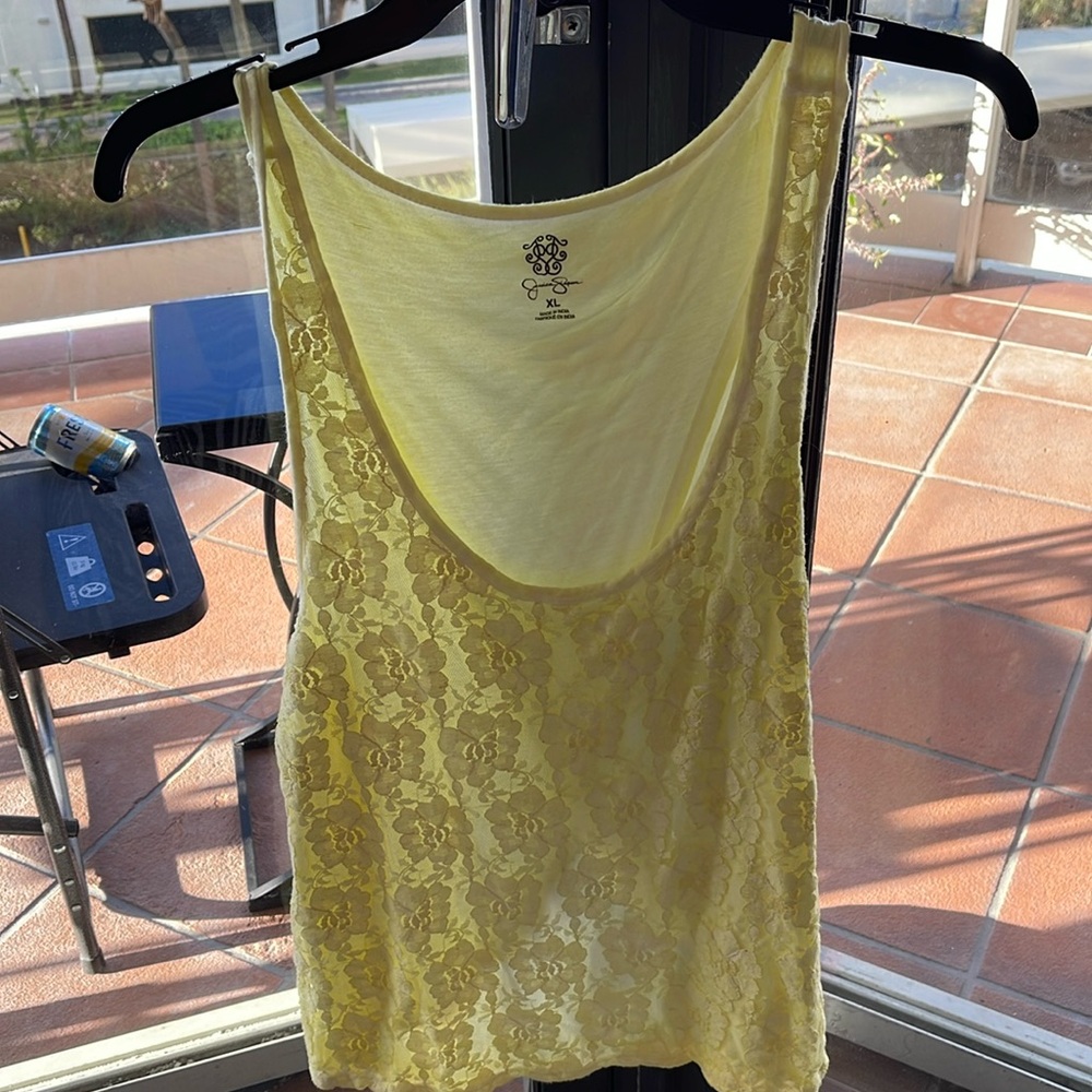 Jessica simpson Yellow Lace Tank Top